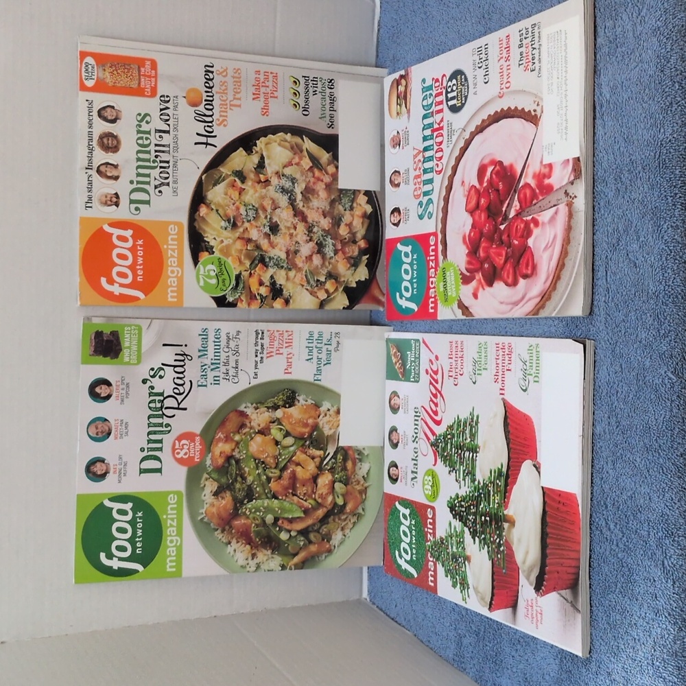 Food Network Magazine Bundle of 4 Magazines July/Aug., Dec. Jan/Feb., October